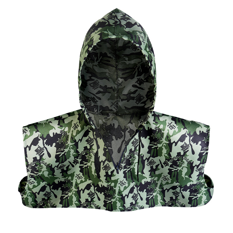 Sombrero de capa a prueba de polvo pulido camuflaje de protección laboral a prueba de cenizas polvo industrial carga y descarga de cabeza de manejo sombrero de capa de trabajo resistente al desgaste