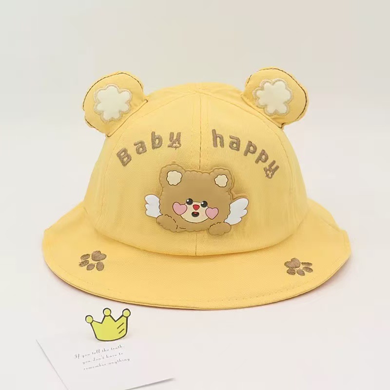 2025 nuevo sombrero de pescador de oso de primavera y otoño lindo niño niña todo fósforo sombra bebé sombrero para el sol estilo fino de verano