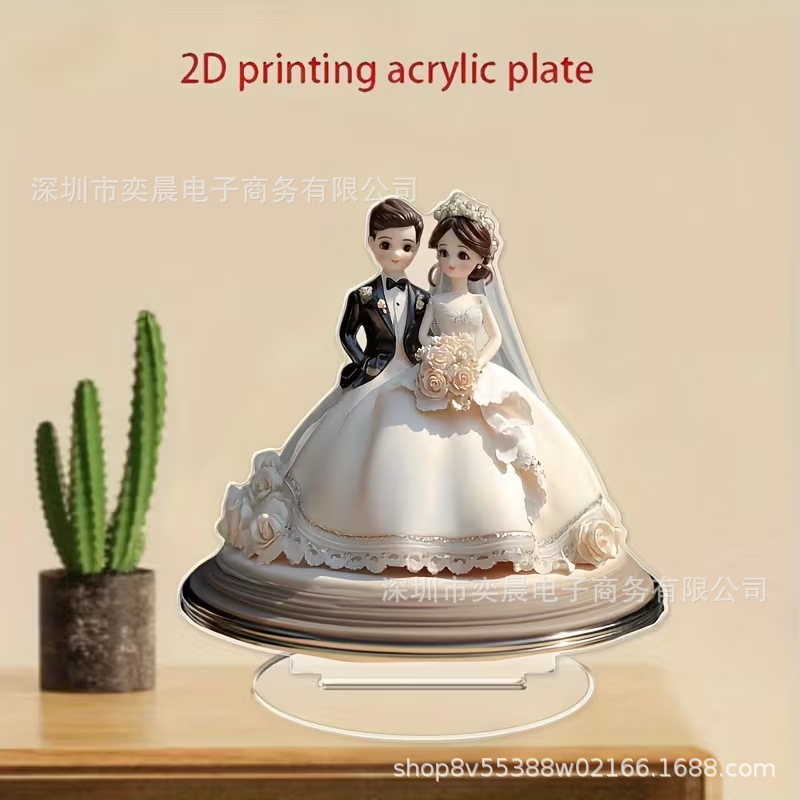 Colgante transfronterizo nuevo producto creativo romántico boda acrílico decoración plana para el hogar decoración de la sala de estar del dormitorio Día de San Valentín