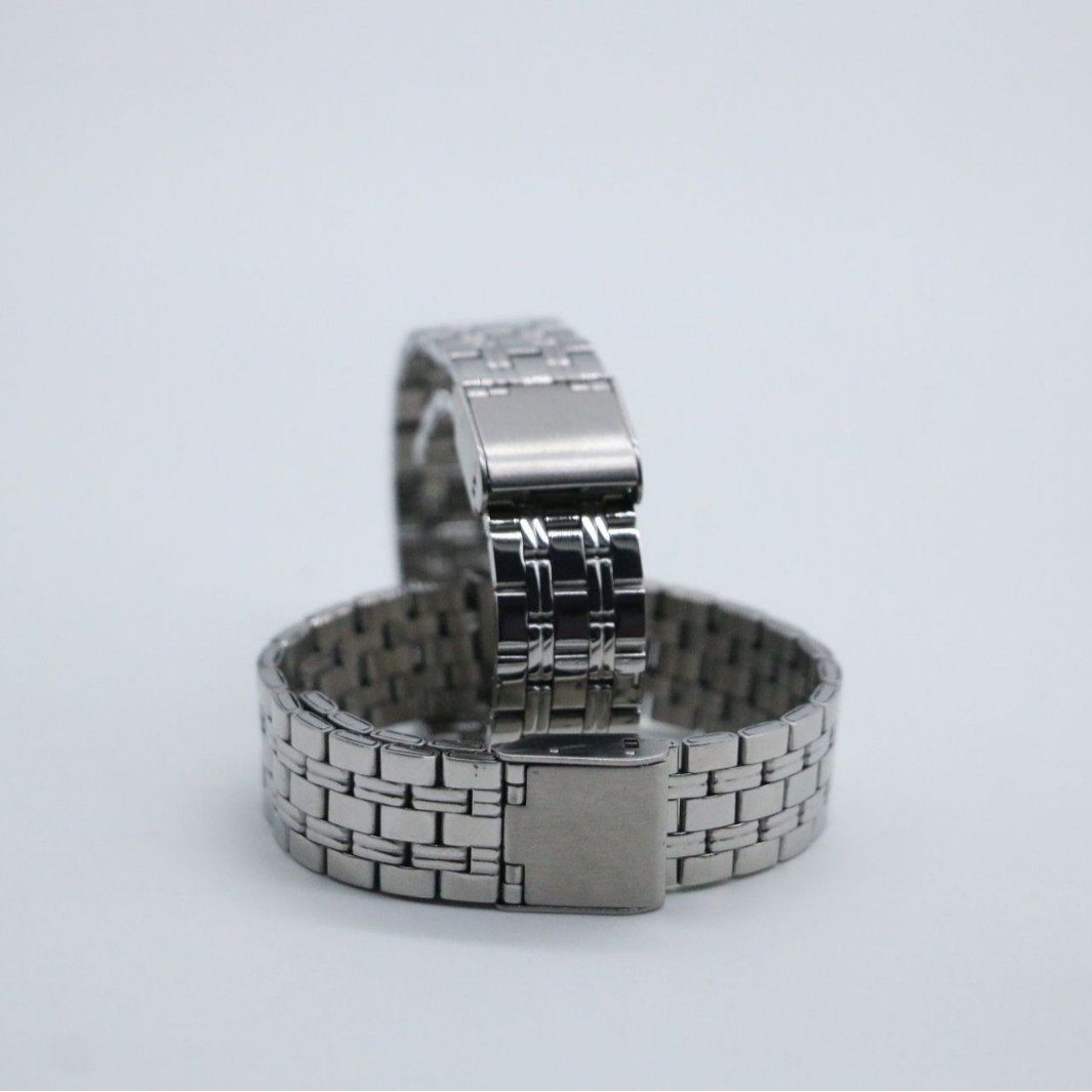 不锈钢片带适用苹果三星华为GT4表带三珠不锈钢表带金属iWatch手