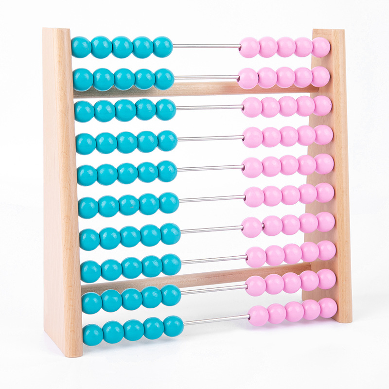 Dos colores Montessori matemáticas enseñanza número sentido contador jardín de infantes iluminación Abacus rack Escuela Primaria estudiante kit figura geométrica