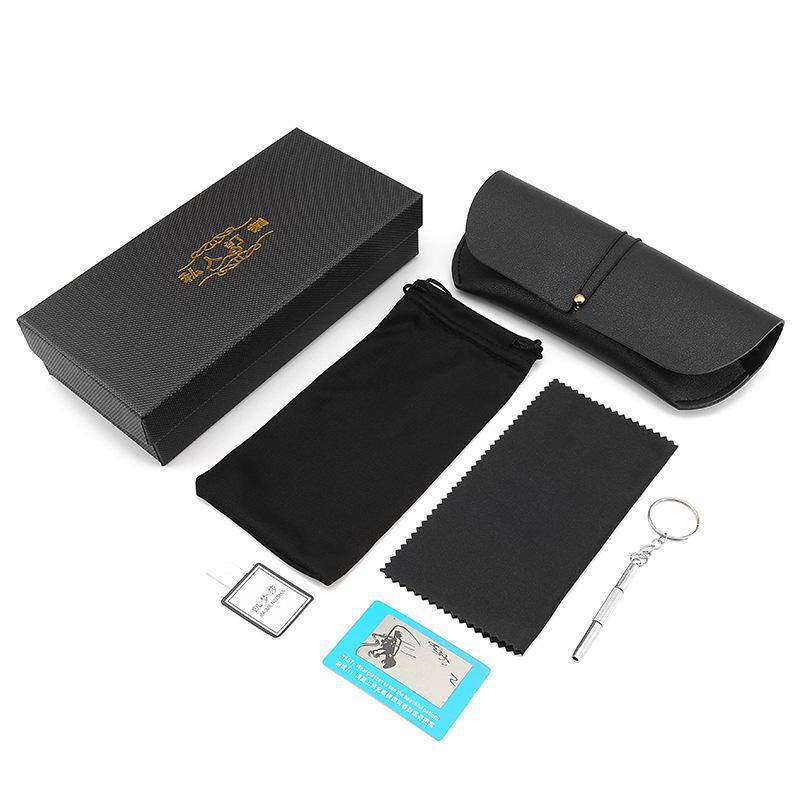 Manufacturer's Leather Eyeglass Case, Eyeglass Cloth, Eyeglass Pouch, Screwdriver, Buckle Strap, Soft Leather Bag, Eyeglass Case, One-Piece Portable, Dropshipping Available