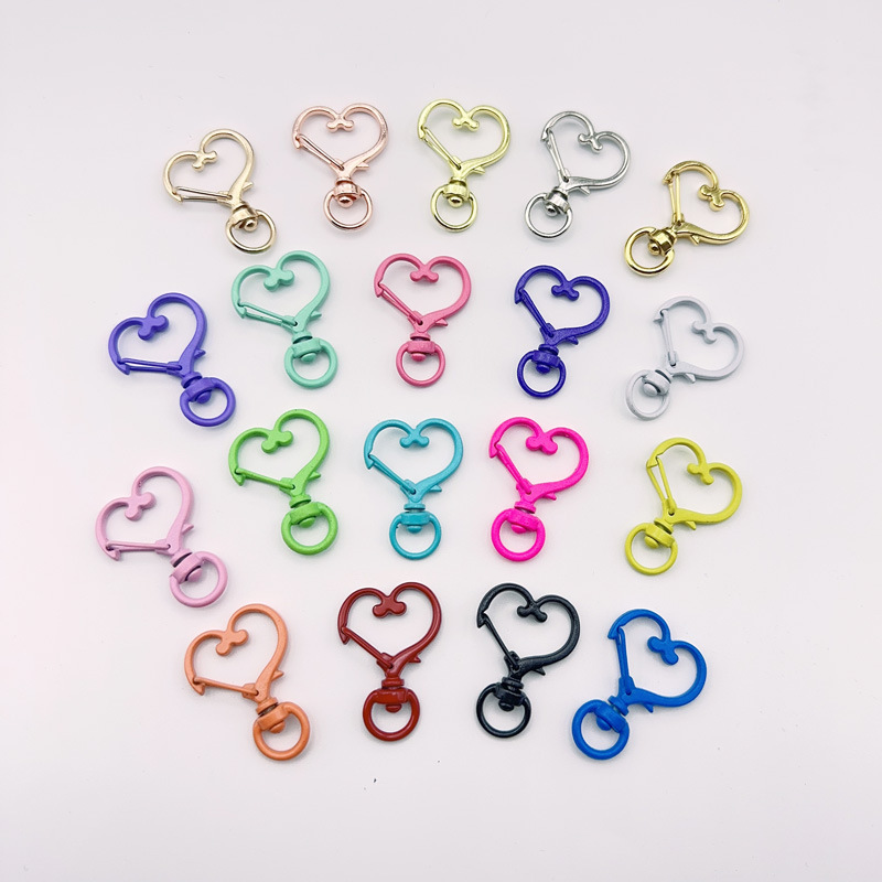 Peach heart diy crystal drop glue gold love five-pointed star key chain accessories pendant DIY new personalized jewelry