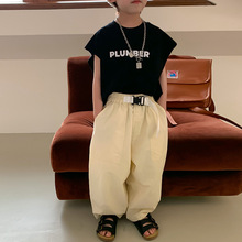左左王子童装2023夏装新款男童薄款长裤儿童夏季防蚊裤透气中大童