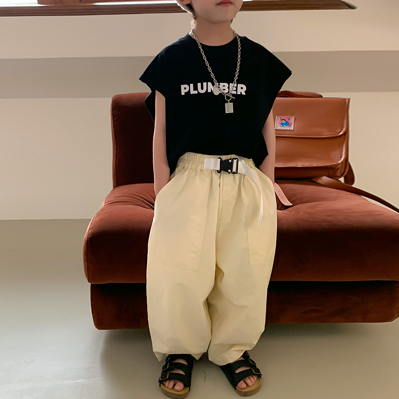 左左王子童装2023夏装新款男童薄款长裤儿童夏季防蚊裤透气中大童