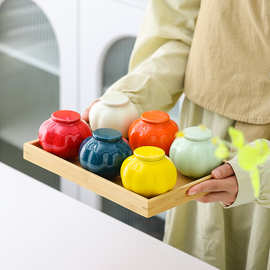 卓宏新款迷你灯笼陶瓷防潮茶叶罐便携随身密封枸杞香粉藏红花罐子