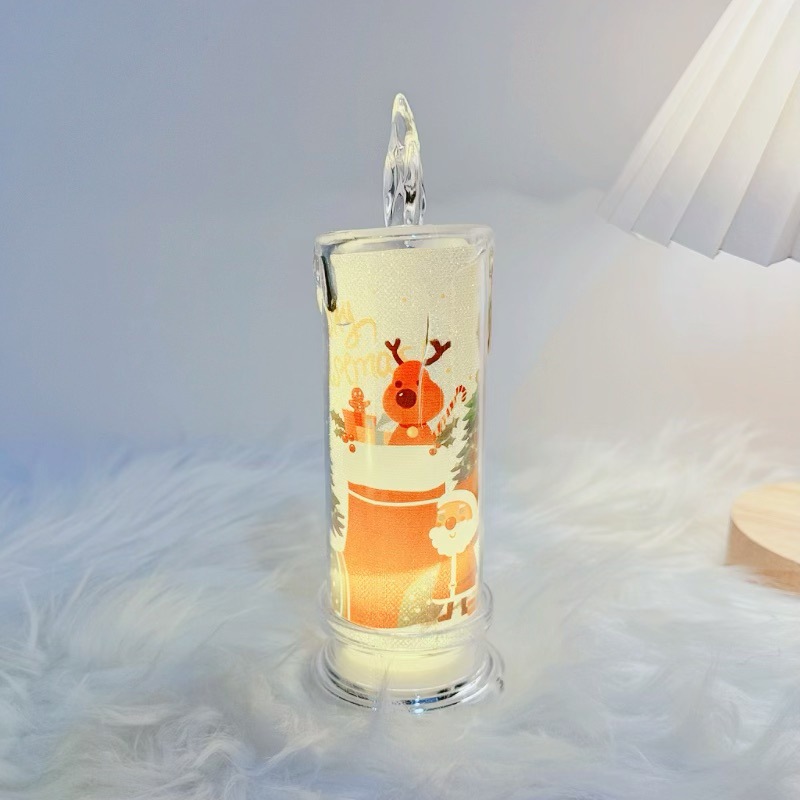 Lámpara de vela creativa de Navidad led luz de noche no enchufable luz de atmósfera lámpara de cabecera adornos accesorios de fotografía pequeños regalos