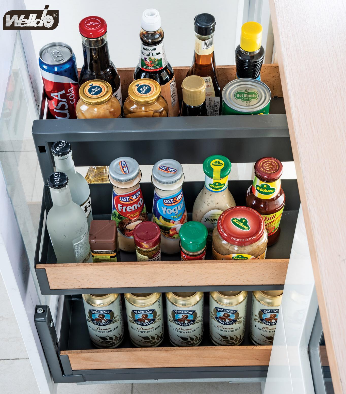 Welldo纬东 厨房地柜活动板式拉篮橱柜抽屉式板式拉篮调味拉篮