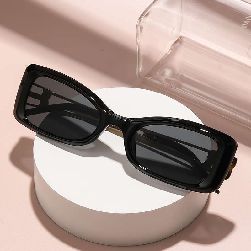 Gafas de Sol Cuadradas de Marco Grande de PC Protección UV380 para Viajes