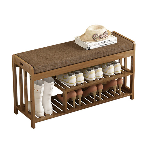 Shoe-changing stool solid wood home doorway seatable shoe-wearing stool entry-door shoe cabinet sitting stool integrated soft-padded door shoe shelf