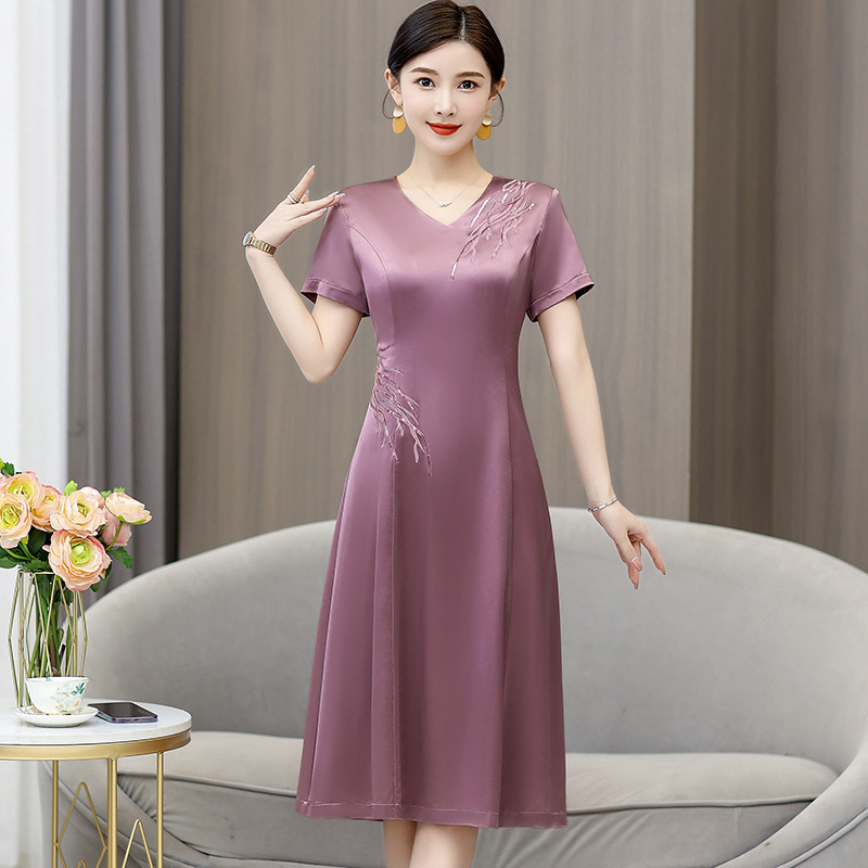 Xi mother-in-law wedding dress dress 2024 summer new mother dress fashion elegant retro temperament dress Xi mother-in-law wedding dress dress 2024 summer new mother dress fashion elegant retro temperament dress