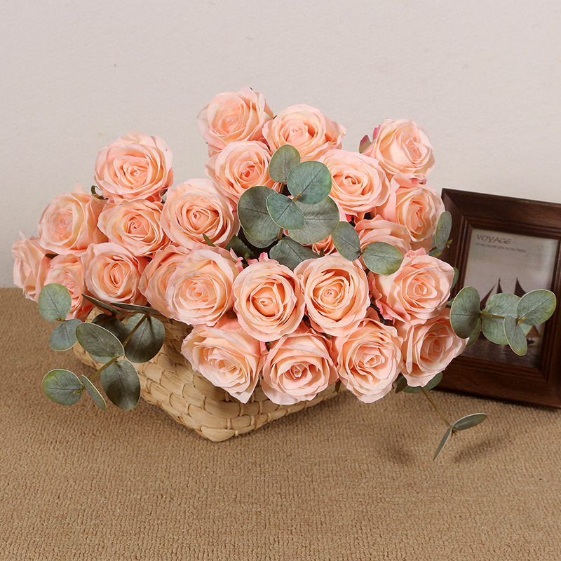 2026 nota de mano 8 flores falsas flores rosas flores flores flores decoración de la sala de estar vino rojo decoración floral caballo negro año