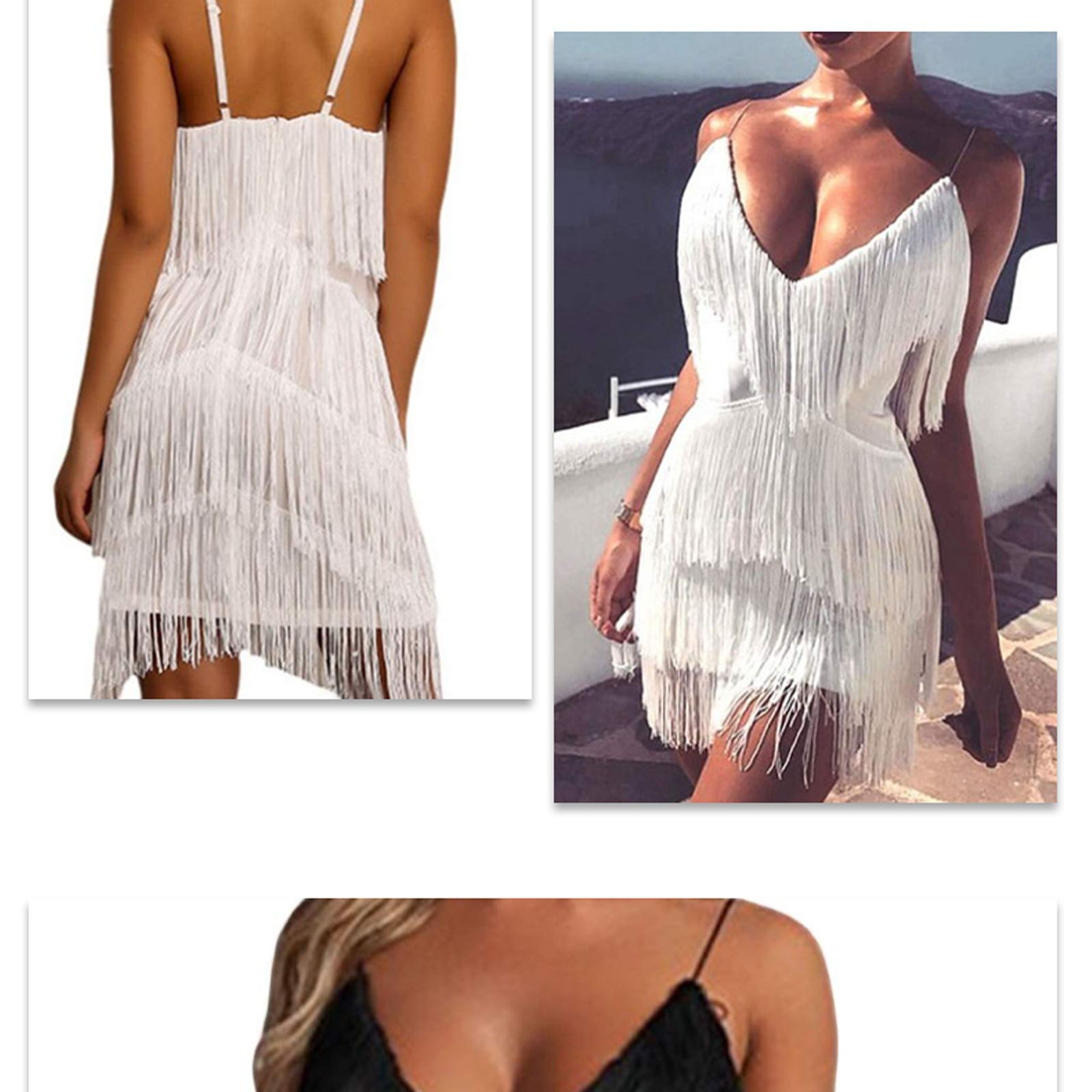 New European and American Style Cross-Border Women's Evening Dress Hip-Hugging Skirt Suspender Skirt Sexy Sequin Glitter Tassel Dress