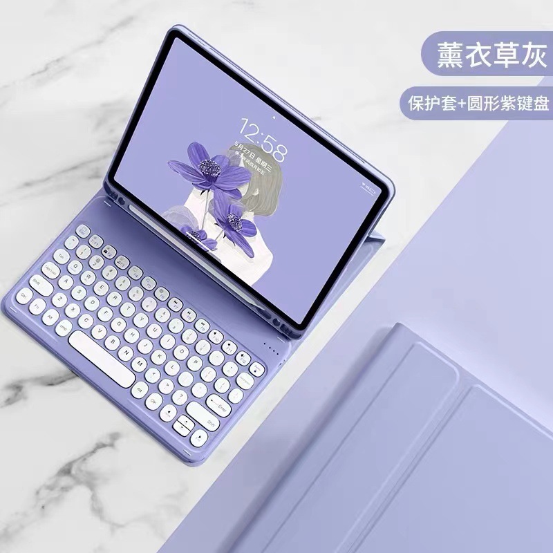 Samsung Tab A9 8.7inch Bluetooth キーボード保護ケース X110 ラウンドキーキャップ磁気吸着分割型 X115 ペンホルダーに適しています。|undefined