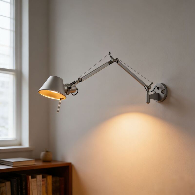 Italian-Style Artemide Swing-Arm Wall Lamp Bedroom Bedside Reading Lamp Industrial Style Mechanical Long-Arm Adjustable Reading Lamp