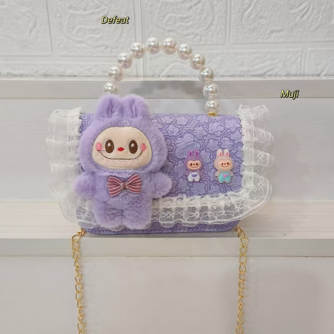 Muñecas de dibujos animados bolsos de mano de perlas bolsos de hombro bolsos de cadena bolsos de princesa bolsos pequeños bolsos de accesorios de dibujos animados para chicas
