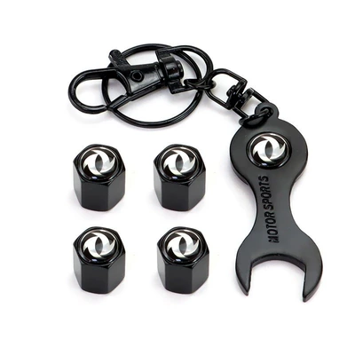Valve Core Valve Cap Nut: valve - dongfeng-biao-4-pack-black-model-wrench-keychain