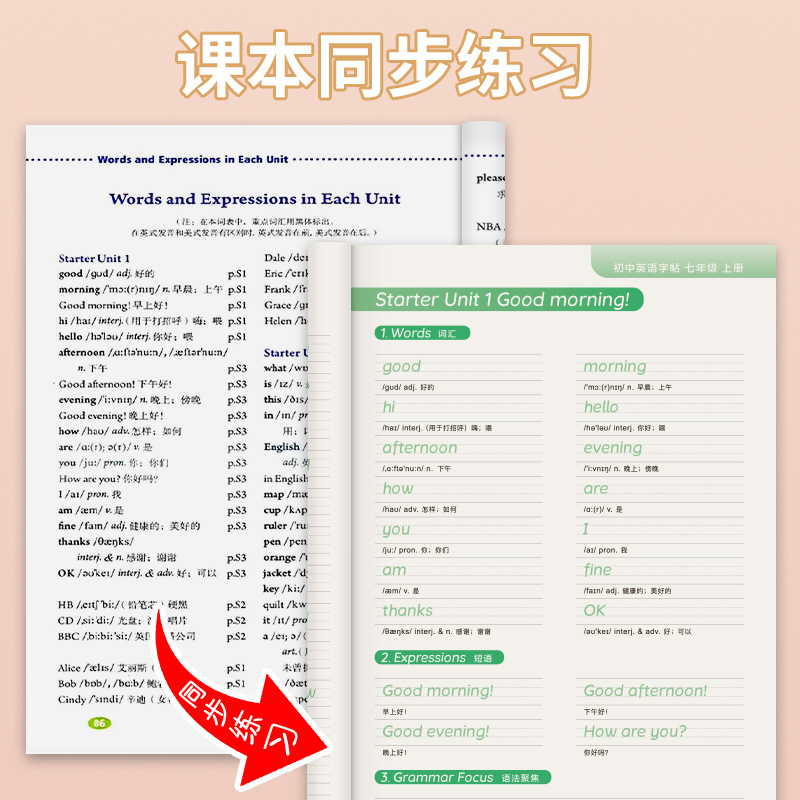 Wholesale Hengshui Body Primary School English Calligraphy Books, Synchronous Calligraphy Books for Grades 7, 8, and 9, People's Education Press Edition