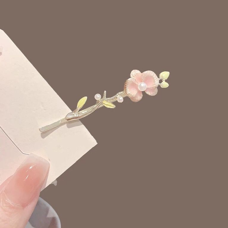 연잎 진주 꽃 클립