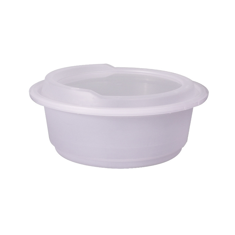 Caja de comidas desechable bloqueo antirrobo caja de comida rápida 1160ml caja de embalaje redonda para llevar engrosada tazón de sopa de lino comercial