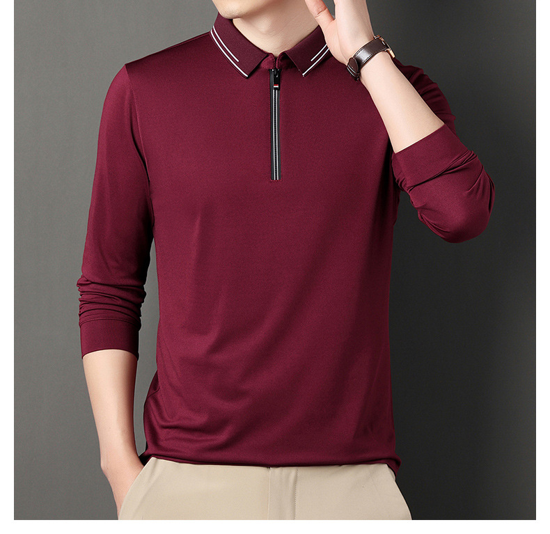 Herren Polohemd Mit Halbem Reißverschluss, Minimalistisch_voghion.com
