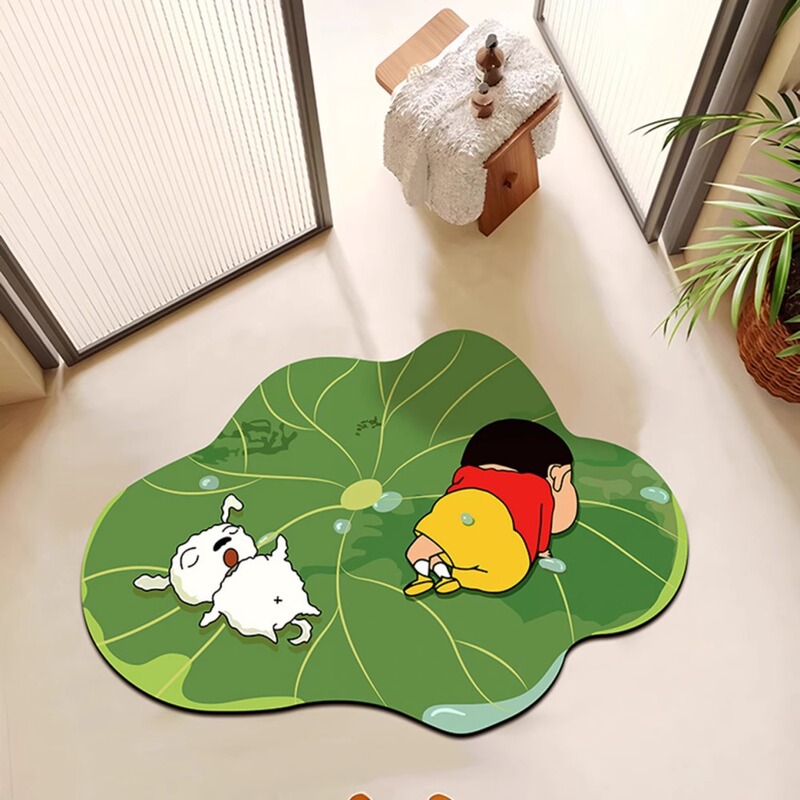 クレヨンしんちゃん浴室吸収性フロアマット浴室トイレドアバナナの葉珪藻泥フロアマットシャワールームフットマット|undefined