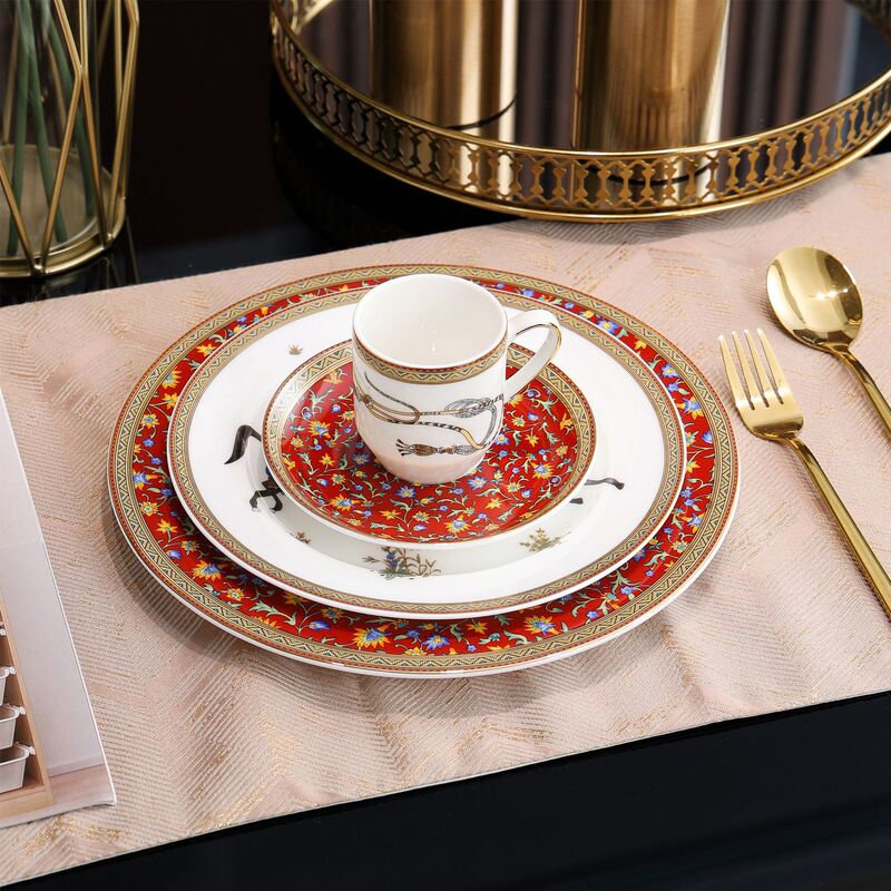 H Family War Horse Series Phnom Penh Western Plate Four-piece Tableware Coffee Cup Saucer Gift Box Packaging Home Gift Wholesale