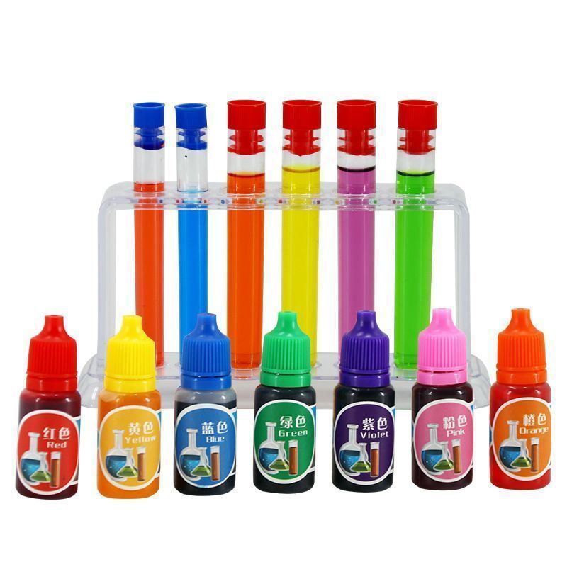 14개 시험 모델 세트: 시험관 + 시험관 랙 + 안료 7개