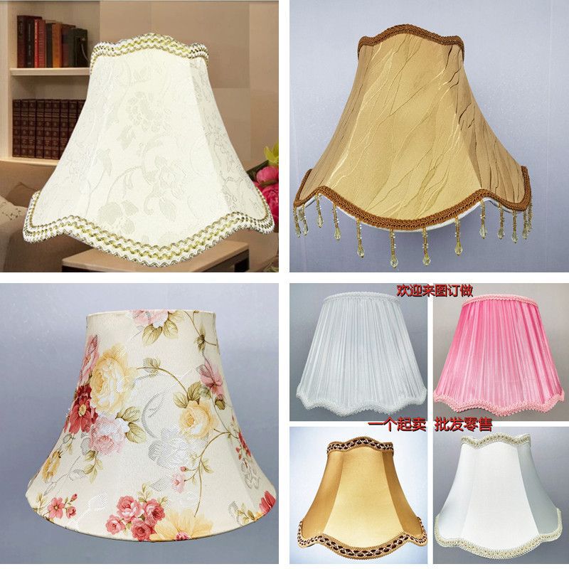 European-style Fabric Lampshade Table Lamp Round Accessories Retro Bedside Floor Lamp with Hanging Bead Shell Cover Eye Protection European-style Fabric Lampshade Table Lamp Round Accessories Retro Bedside Floor Lamp with Hanging Bead Shell Cover Eye Protection