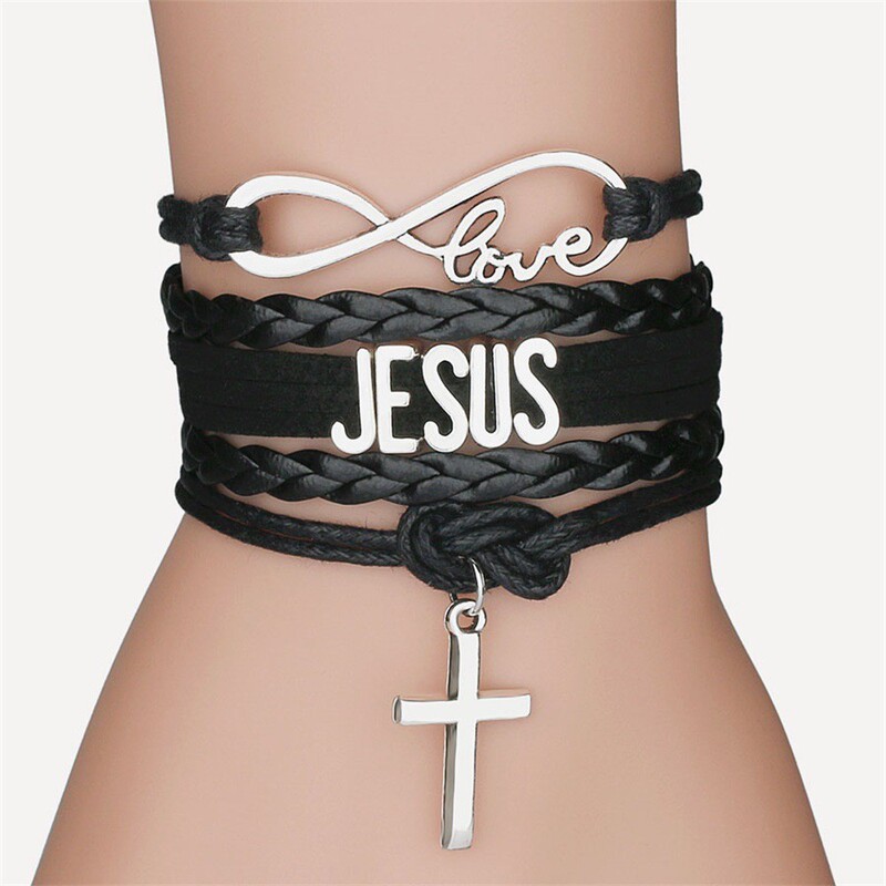 Infinity Symbol Love Letter Bracelet Hand-Woven Multi-Layered Cross Bracelet Infinity Symbol Love Letter Bracelet Hand-Woven Multi-Layered Cross Bracelet