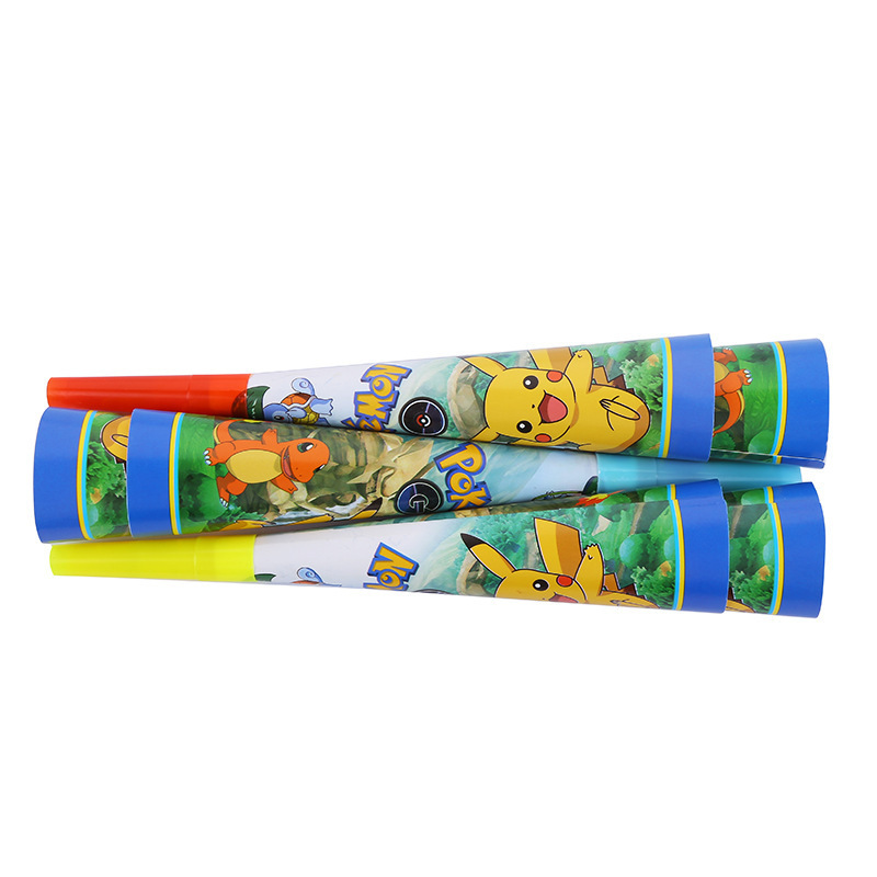 Dibujos animados Pikachu traje fiesta de cumpleaños para niños Festival Pikachu triángulo bandera Placa de papel decoración del partido