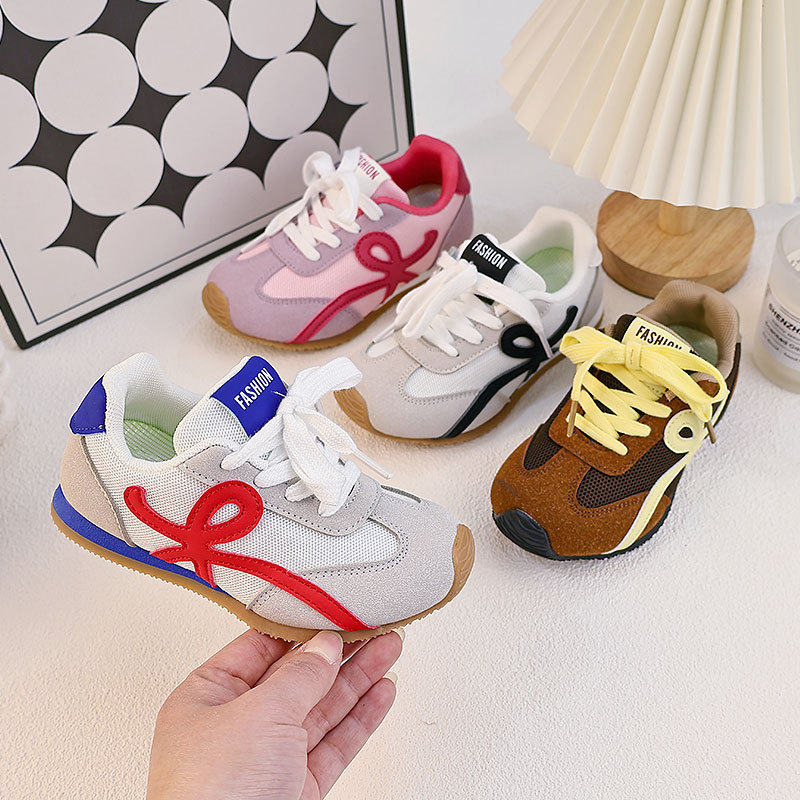 2025 Spring and Autumn New Girls' Forrest Gump Shoes Children's Casual Double Mesh Breathable Boys' Sports Shoes Soft Sole Yellow