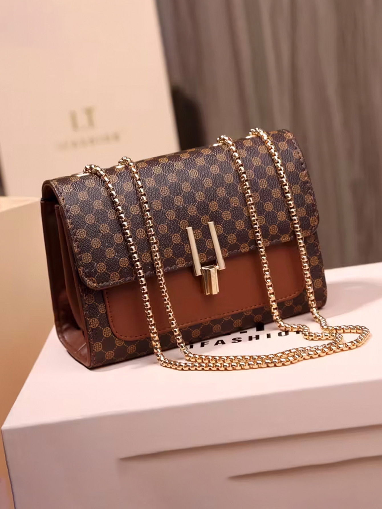Pu nueva fábrica de bolsos de cadena de diamante de fragancia bolsos de comercio exterior transfronterizo bolsos de hombro image 5