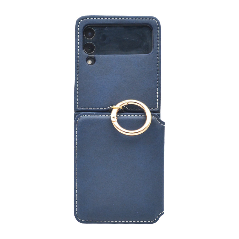 Adecuado para Samsung zflip4 Funda de cuero Tarjeta de inserción caja del teléfono Samsung zflip5 patrón de becerro plegable pantalla soporte teléfono caso
