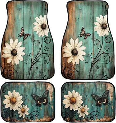 Car Floor Mats Four-Piece – Universal Foot Pad - 1-143-color-14-3344cm-two-piece-set