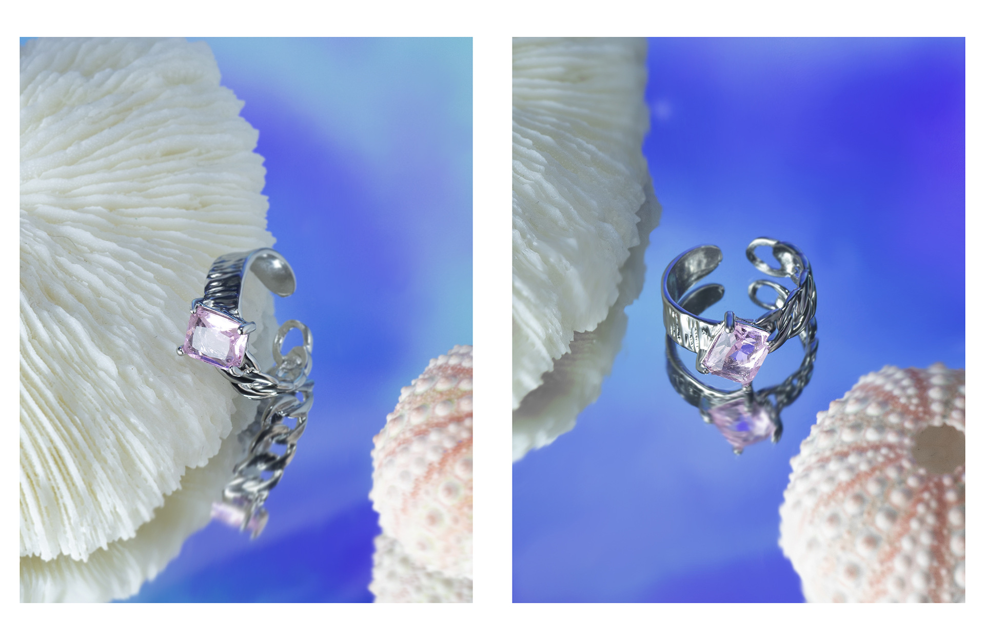 Glam Geometric Copper Plating Zircon Open Ring