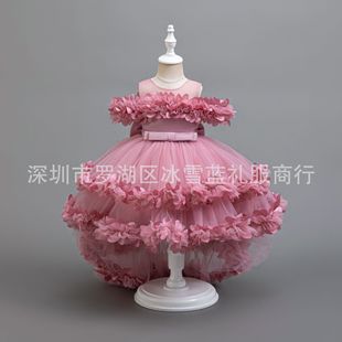Foreign Trade New Kidsren's Dress Fluffy Gauze Cake Dress Princess Dress Flower Girl First Birthday Baby Dress