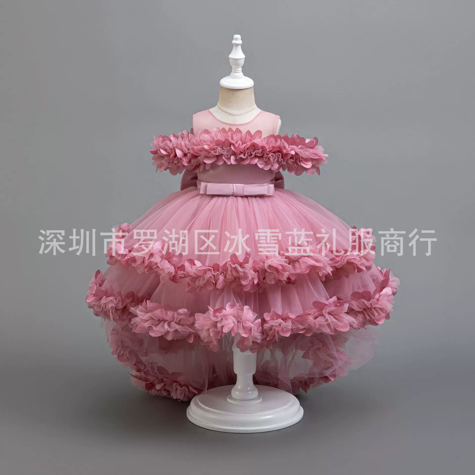 外贸新款儿童礼服蓬蓬纱蛋糕裙公主裙女花童一周岁生日baby dress