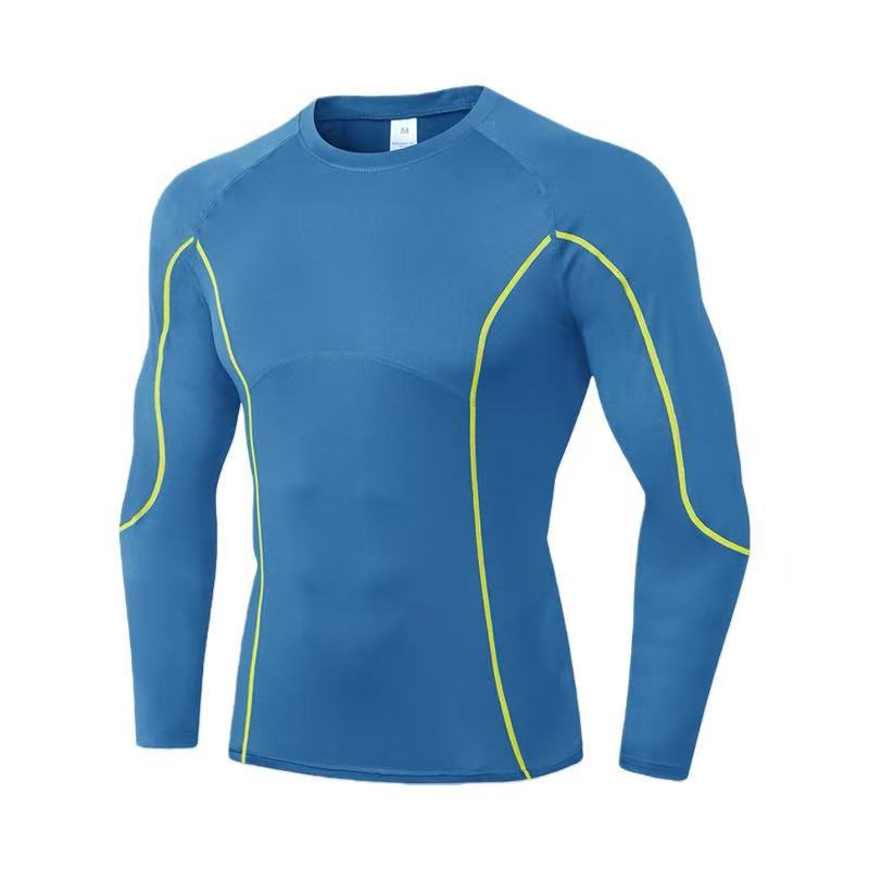 Pro Cross-Border European and American Running Outdoor Sports Long-Sleeved T-Shirt High Elastic Quick-Drying Training Tight Fitness Clothing Sportswear for Men