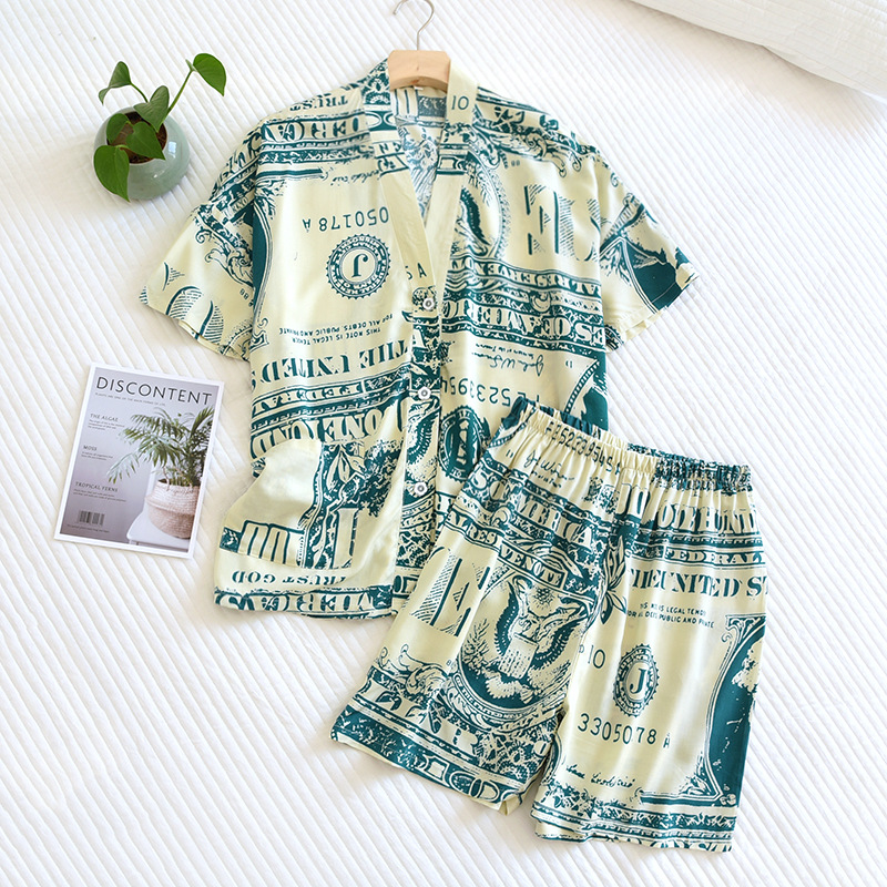 Title 8, Rayon Kadın Ev Giyim Takımı Şortlu Kısa Kollu Y...