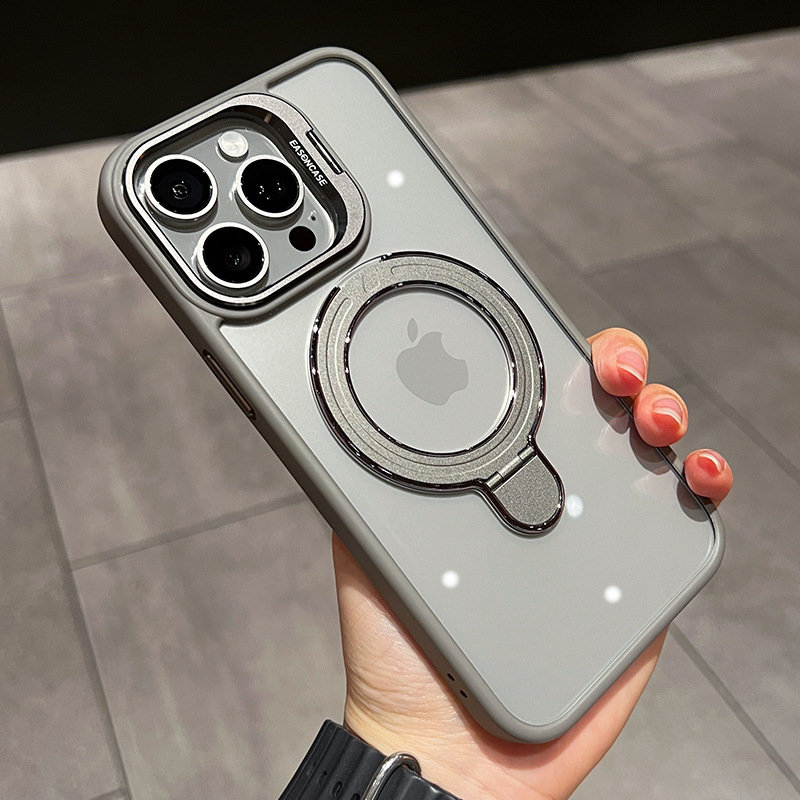 国境を越えた適用 iPhone17 透明磁気レンズ ダブルブラケット 携帯電話ケース Apple 16 レンズフィルム保護カバー 15|undefined
