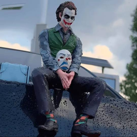 Clown Heath Ledger Sitting Posture Hand-made Roof Car Ornaments Car Rear Pendant Car Interior Ornaments Character Model