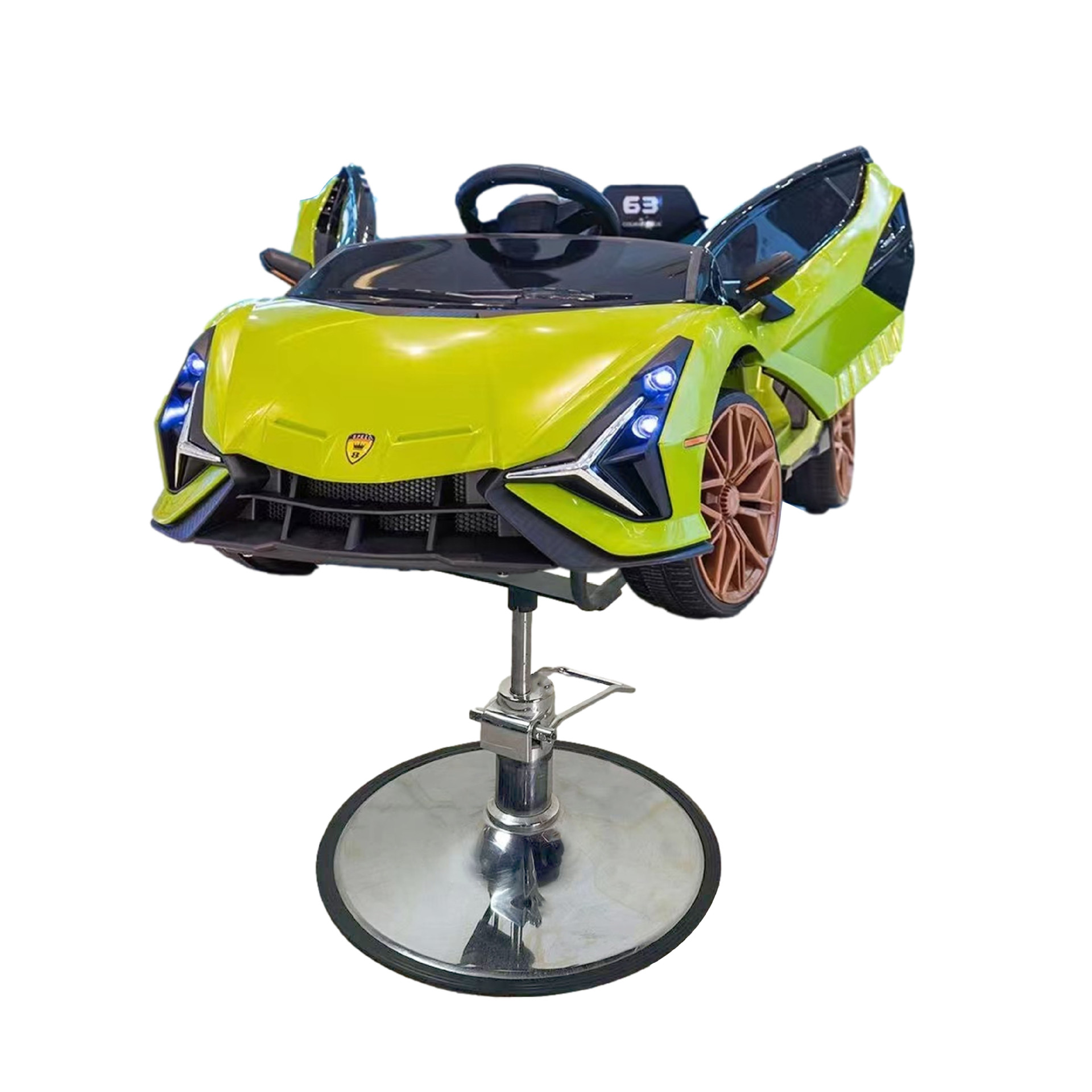 Internet celebridad coche infantil Silla de peluquero juguete de dibujos animados eléctrico para niños corte de pelo levantamiento asiento de peluquería image 6