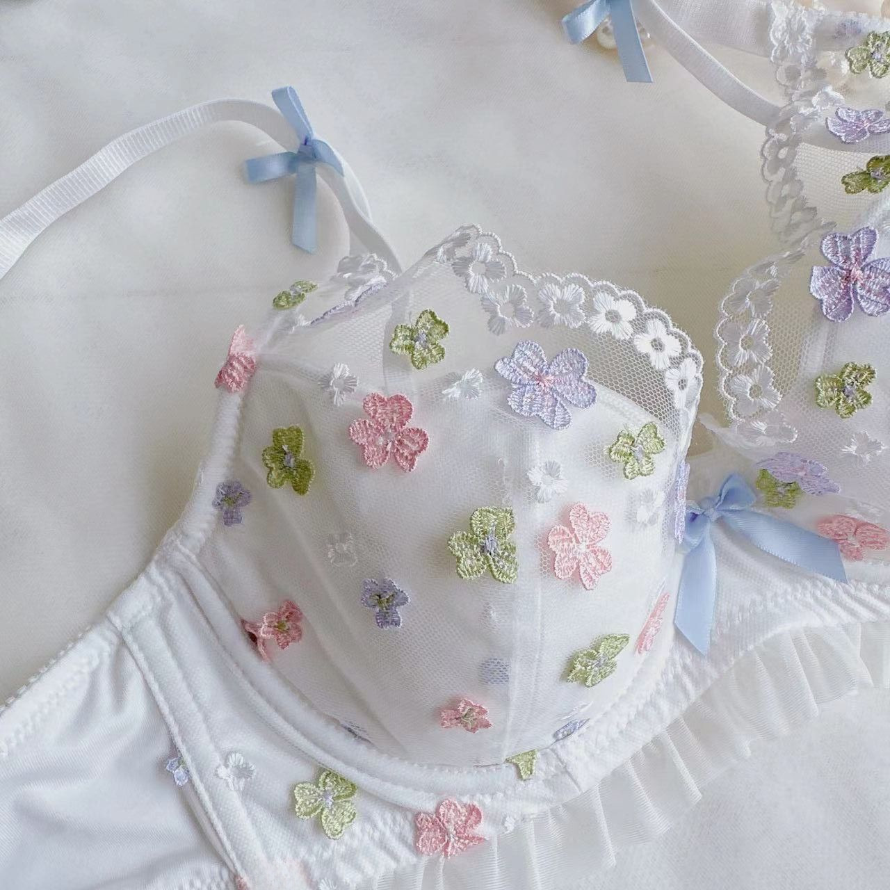 Pikaajaline Jaapani peen kolmemõõtmeline tikandiga õhuke tass tüdruku liblikas tass kokkupandud seksikas aluspesu rinnahoidja ülikond pluss suurus_voghion.com