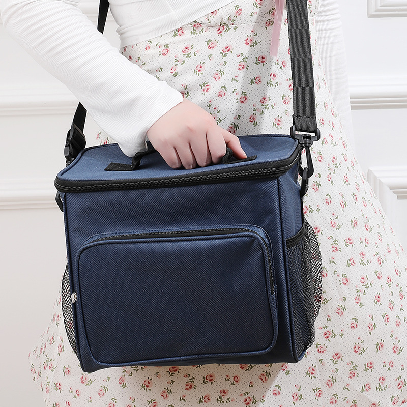 Bolso bento de estilo caliente transfronterizo, trabajador de oficina con bolsa de arroz, bolsa aislante portátil, bolsa de caja de almuerzo de gran capacidad, bolsa de picnic cruzada