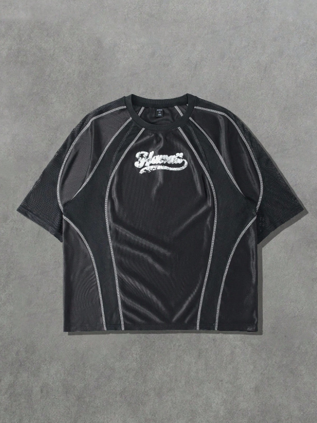 Fábrica directa de verano americano locomotora transfronteriza estilo de diseño de estilo hip hop personalidad camiseta de manga corta al por mayor