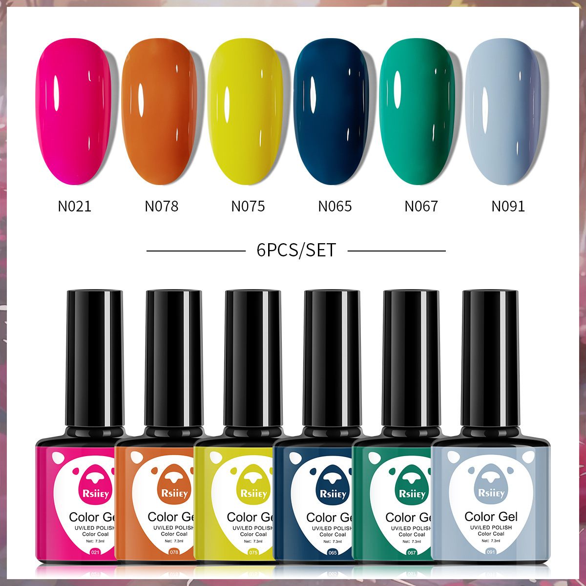 6-color nail polish glue suit popular color painted glossy cat eye UV phototherapy glue for nail salon