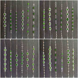 s925银天然和田碧玉手链 简约百搭手串女饰品配饰厂家批发