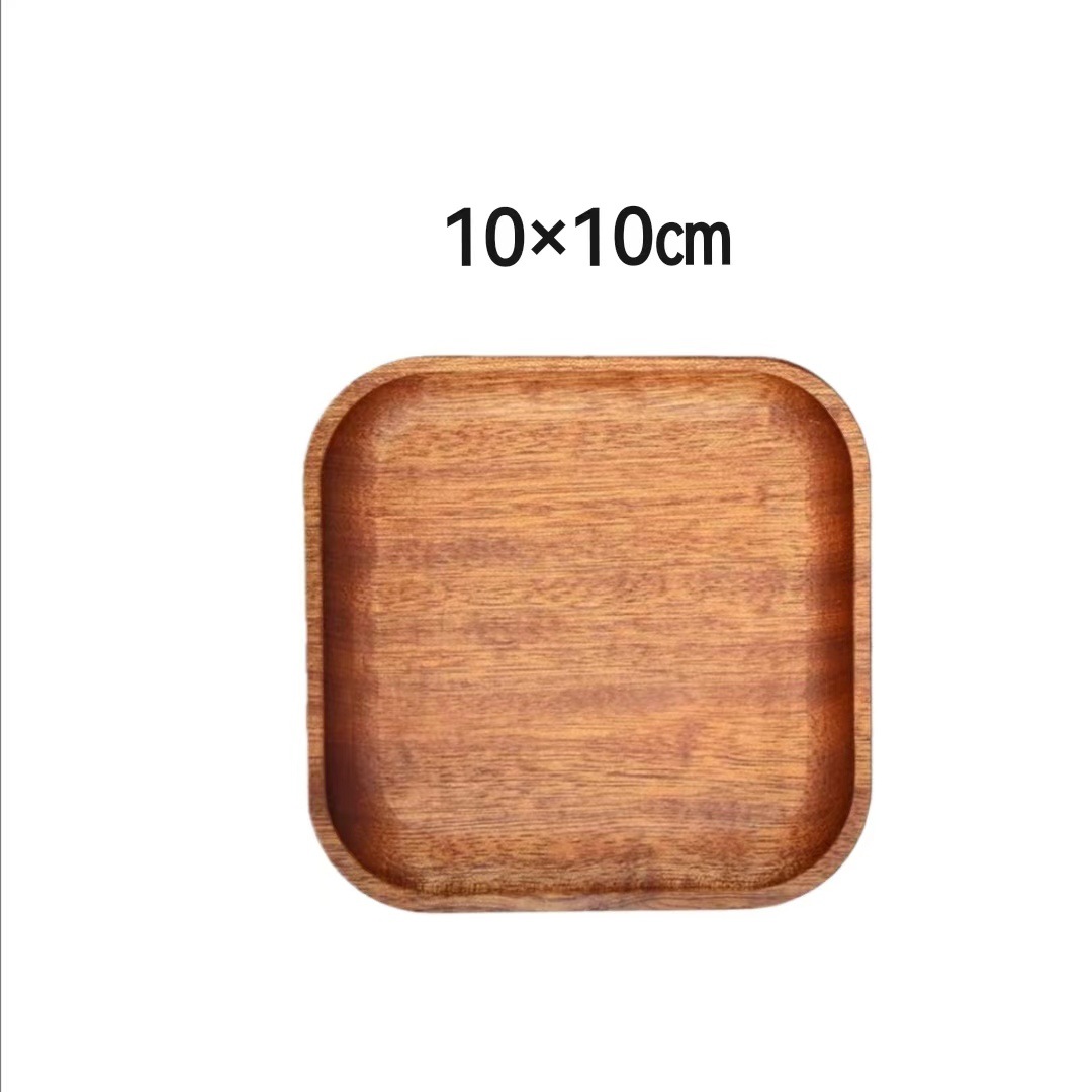 bandeja de madera de árbol de ebano, bandeja de almacenamiento de aire, plato de comedor oval japonés, pastel, pan, café, té, plato de madera sólida image 13