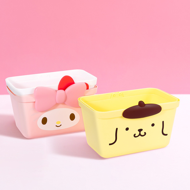 MINISO famous product Sanrio portable basket simple clothing sundries snack storage basket student desktop KT